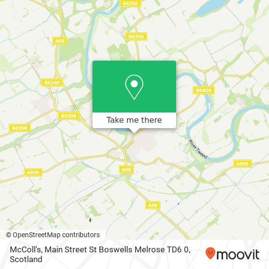 McColl's, Main Street St Boswells Melrose TD6 0 map