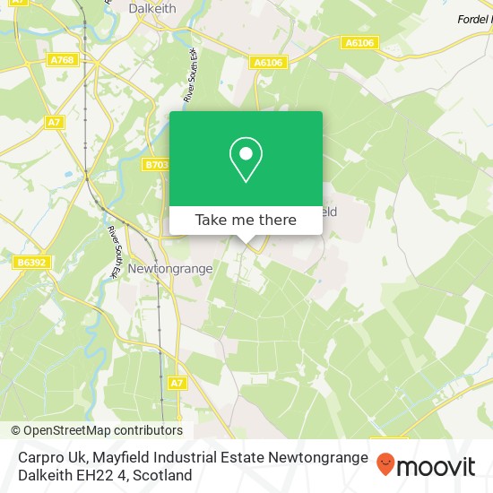 Carpro Uk, Mayfield Industrial Estate Newtongrange Dalkeith EH22 4 map