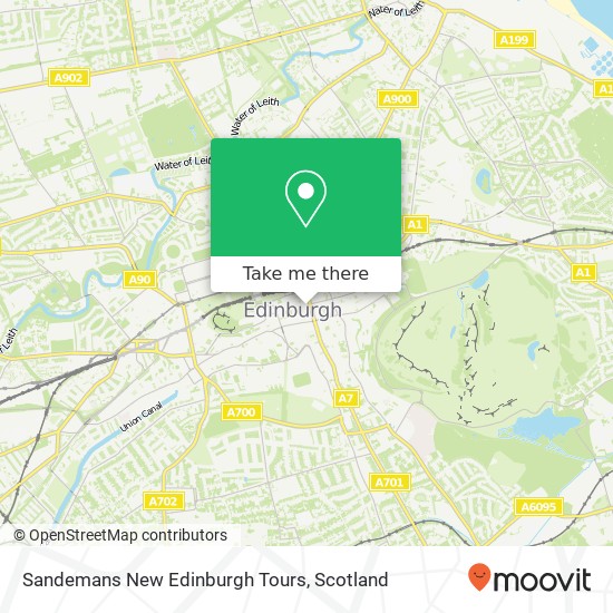 Sandemans New Edinburgh Tours map