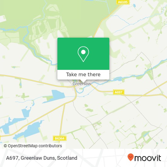 A697, Greenlaw Duns map