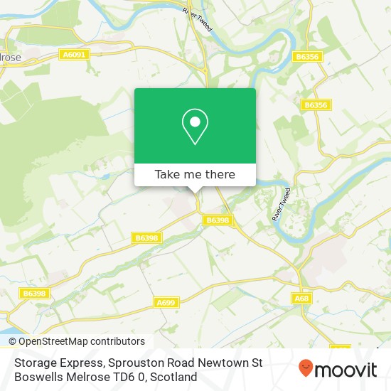 Storage Express, Sprouston Road Newtown St Boswells Melrose TD6 0 map