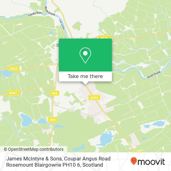 James McIntyre & Sons, Coupar Angus Road Rosemount Blairgowrie PH10 6 map