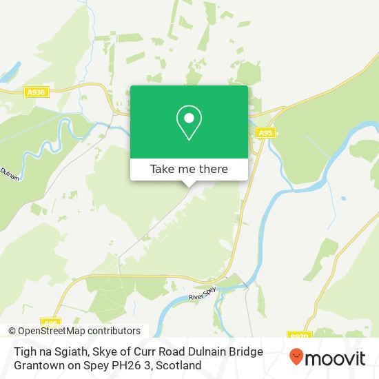 Tigh na Sgiath, Skye of Curr Road Dulnain Bridge Grantown on Spey PH26 3 map