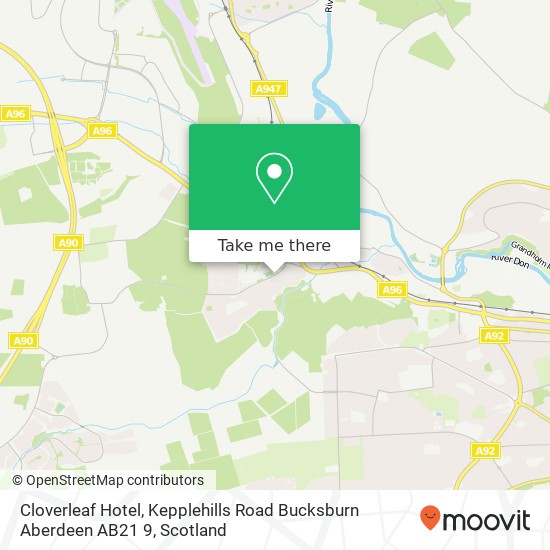 Cloverleaf Hotel, Kepplehills Road Bucksburn Aberdeen AB21 9 map