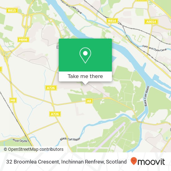 32 Broomlea Crescent, Inchinnan Renfrew map