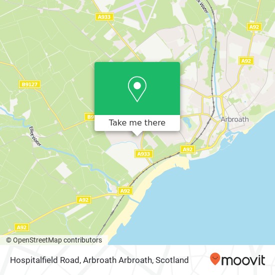 Hospitalfield Road, Arbroath Arbroath map