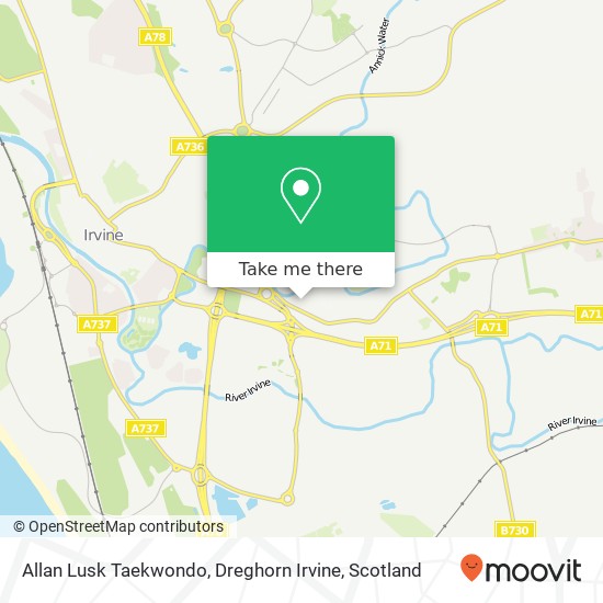 Allan Lusk Taekwondo, Dreghorn Irvine map
