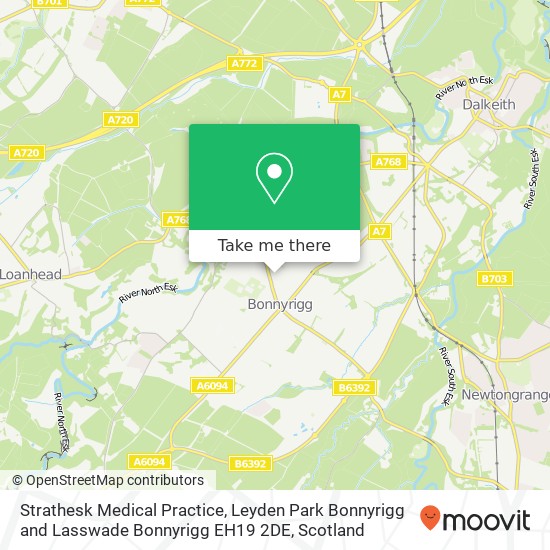 Strathesk Medical Practice, Leyden Park Bonnyrigg and Lasswade Bonnyrigg EH19 2DE map