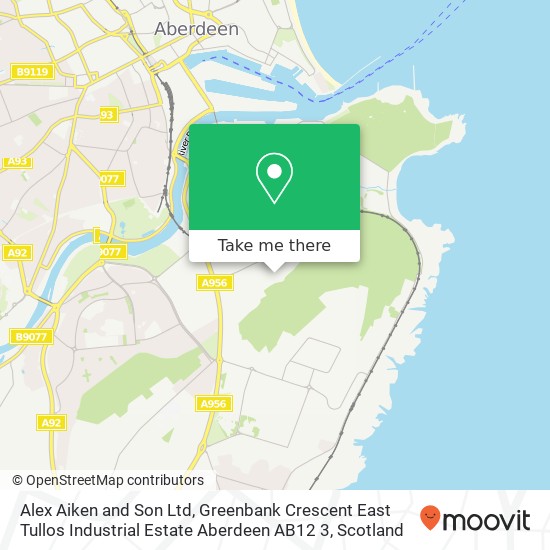 Alex Aiken and Son Ltd, Greenbank Crescent East Tullos Industrial Estate Aberdeen AB12 3 map