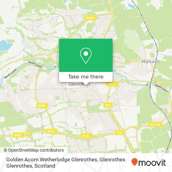 Golden Acorn Wetherlodge Glenrothes, Glenrothes Glenrothes map