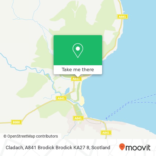 Cladach, A841 Brodick Brodick KA27 8 map