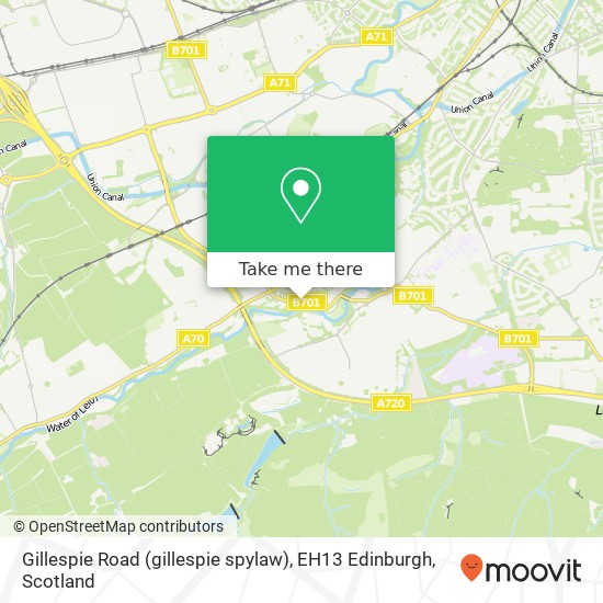 Gillespie Road (gillespie spylaw), EH13 Edinburgh map