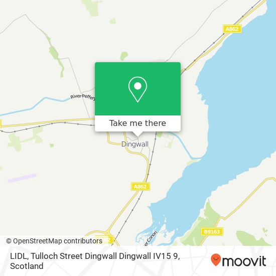 LIDL, Tulloch Street Dingwall Dingwall IV15 9 map