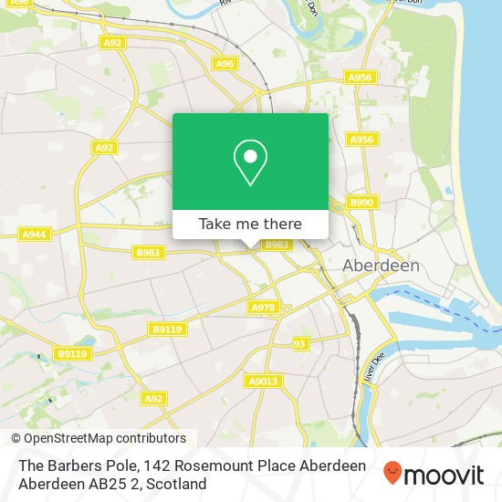 The Barbers Pole, 142 Rosemount Place Aberdeen Aberdeen AB25 2 map