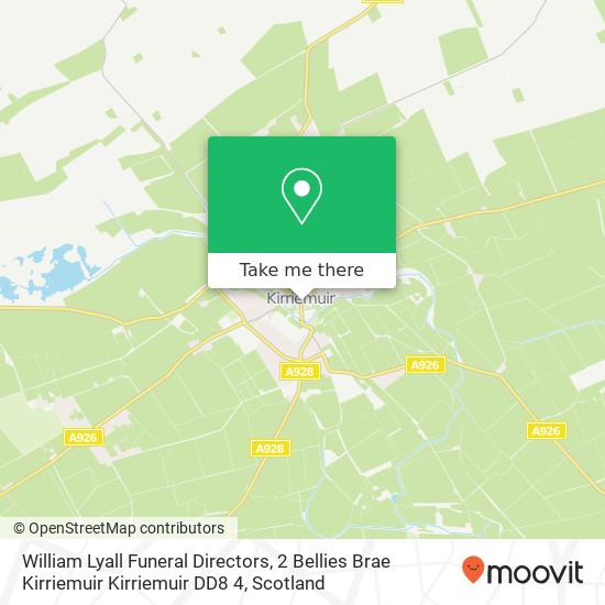William Lyall Funeral Directors, 2 Bellies Brae Kirriemuir Kirriemuir DD8 4 map