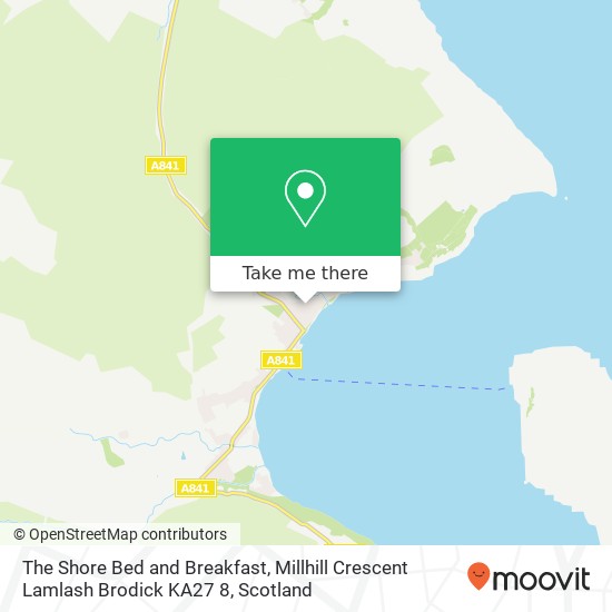 The Shore Bed and Breakfast, Millhill Crescent Lamlash Brodick KA27 8 map