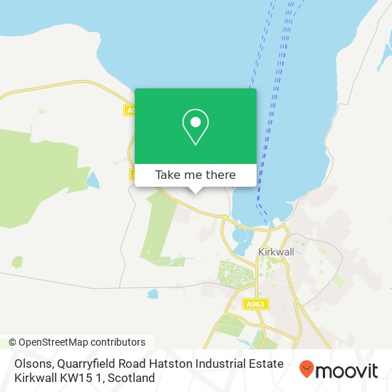 Olsons, Quarryfield Road Hatston Industrial Estate Kirkwall KW15 1 map