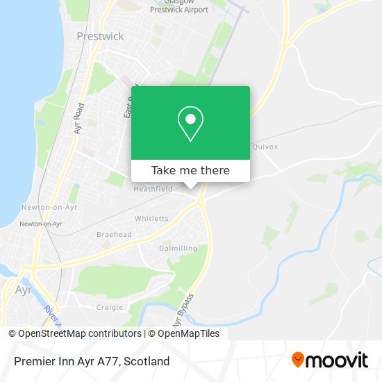 Premier Inn Ayr A77 map