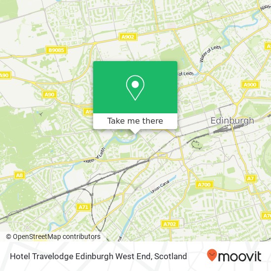 Hotel Travelodge Edinburgh West End map