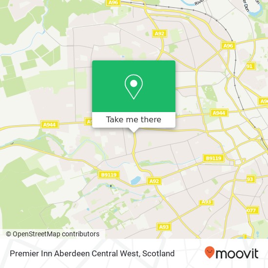 Premier Inn Aberdeen Central West map