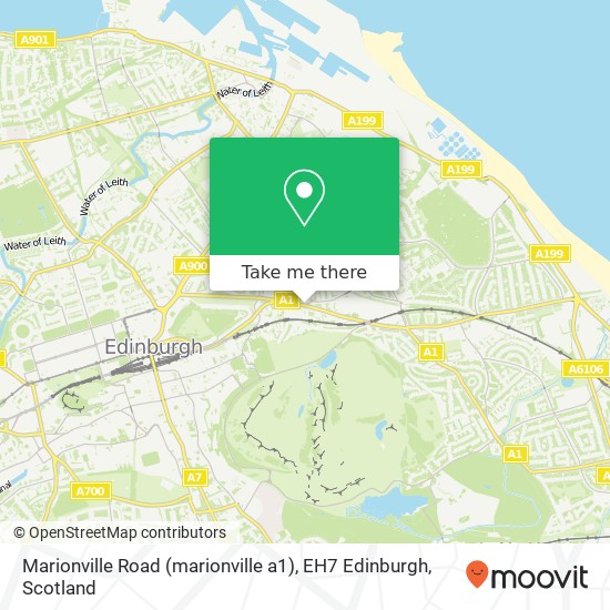 Marionville Road (marionville a1), EH7 Edinburgh map