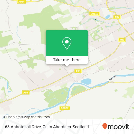 63 Abbotshall Drive, Cults Aberdeen map