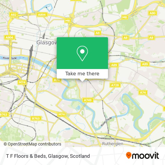 T F Floors & Beds, Glasgow map