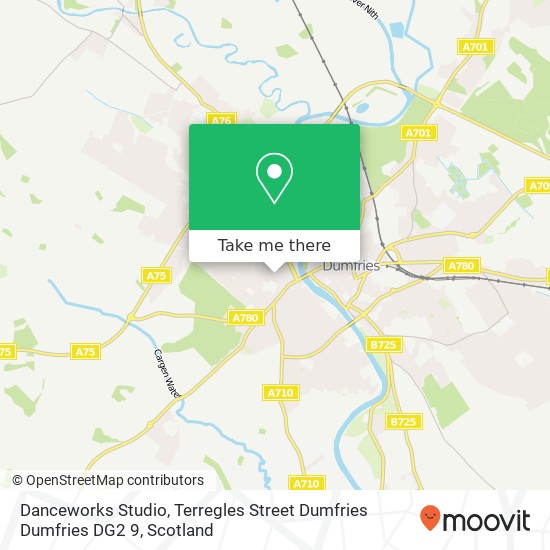 Danceworks Studio, Terregles Street Dumfries Dumfries DG2 9 map