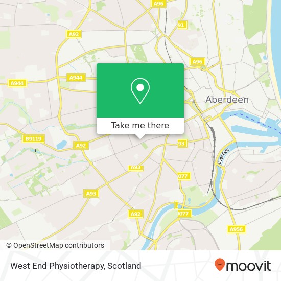 West End Physiotherapy map