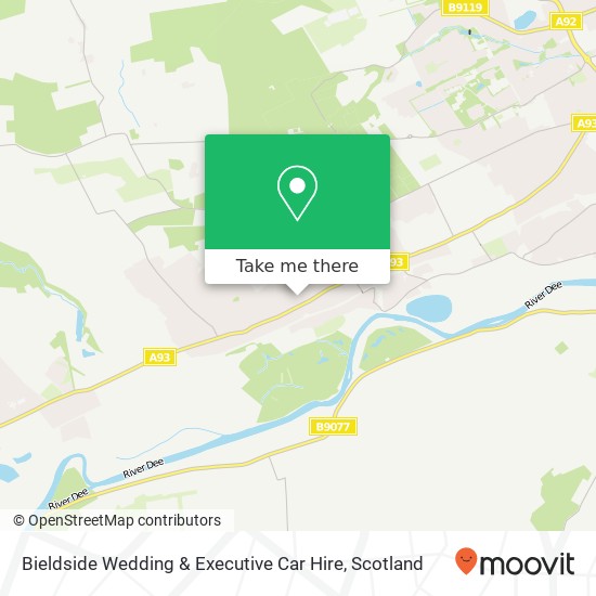 Bieldside Wedding & Executive Car Hire map