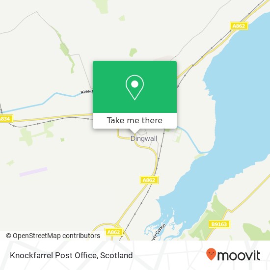 Knockfarrel Post Office map