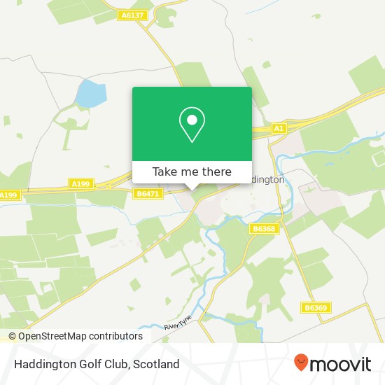 Haddington Golf Club map
