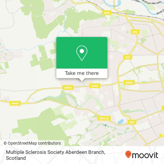 Multiple Sclerosis Society Aberdeen Branch map