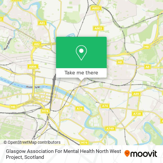 Glasgow Association For Mental Health North West Project map