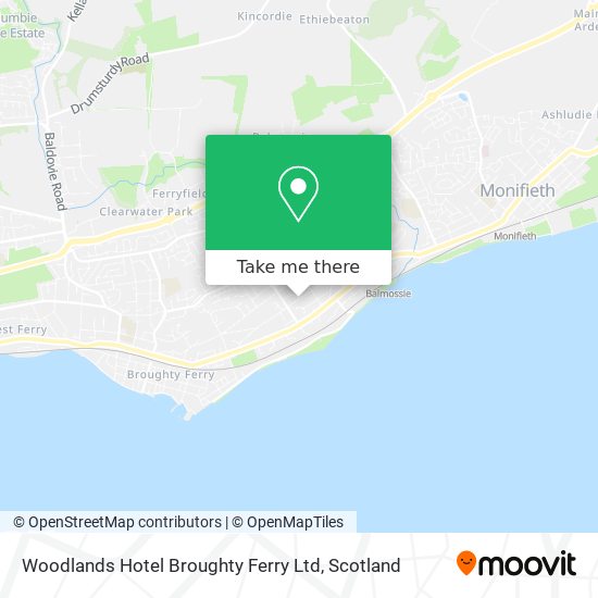 Woodlands Hotel Broughty Ferry Ltd map