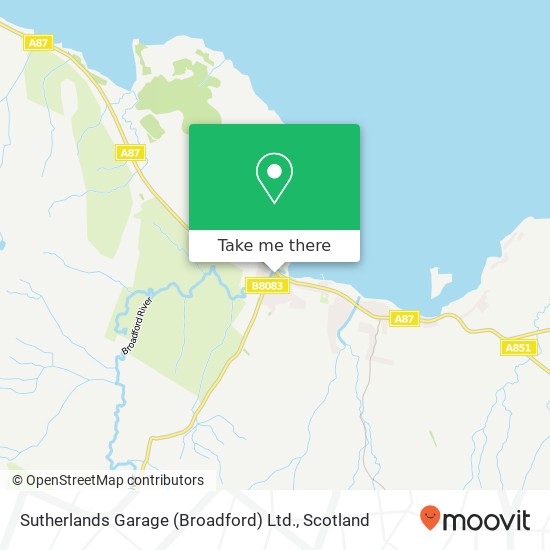 Sutherlands Garage (Broadford) Ltd. map