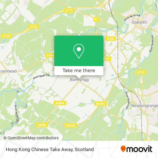 Hong Kong Chinese Take Away map