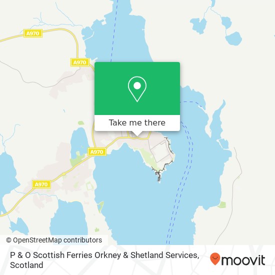 P & O Scottish Ferries Orkney & Shetland Services map