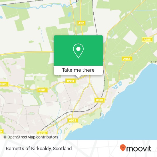 Barnetts of Kirkcaldy map