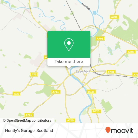 Huntly's Garage map