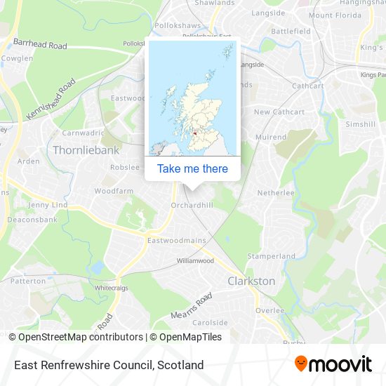 East Renfrewshire Council map
