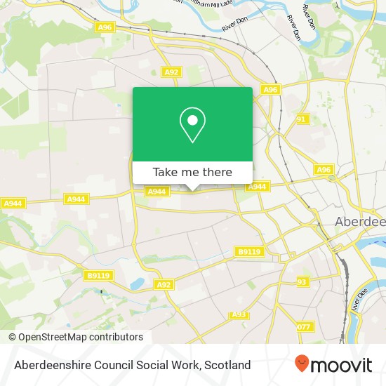 Aberdeenshire Council Social Work map