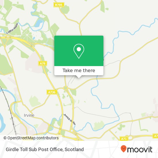 Girdle Toll Sub Post Office map