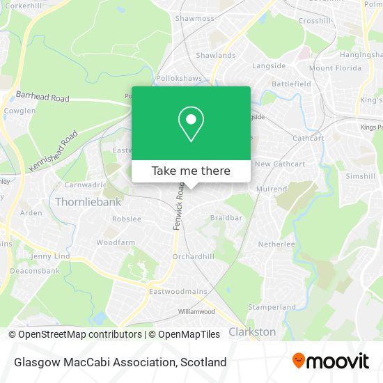 Glasgow MacCabi Association map