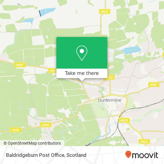 Baldridgeburn Post Office map