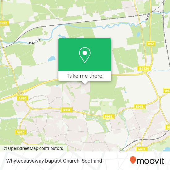 Whytecauseway baptist Church map