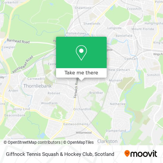 Giffnock Tennis Squash & Hockey Club map