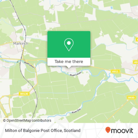 Milton of Balgonie Post Office map