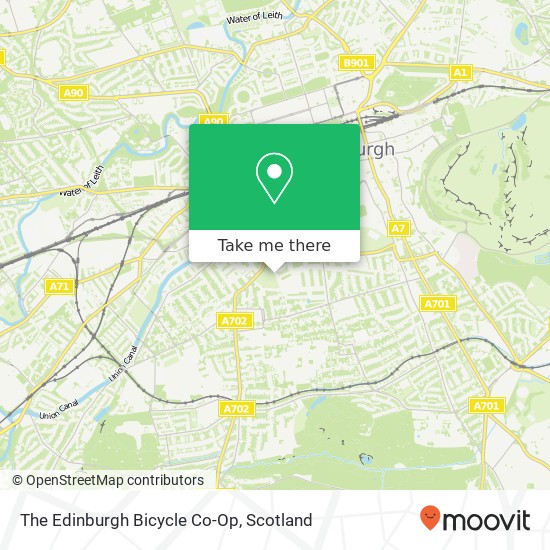 The Edinburgh Bicycle Co-Op map
