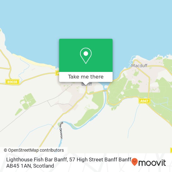 Lighthouse Fish Bar Banff, 57 High Street Banff Banff AB45 1AN map